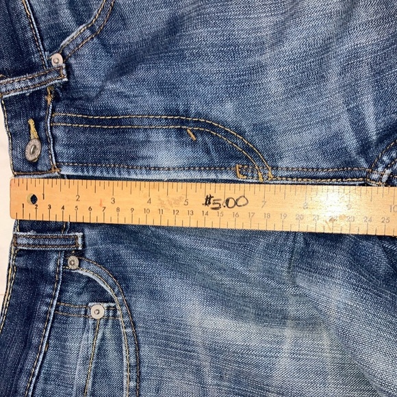 Levi's red tab W28L28.5 514 zip fly distressed Blue Straight Denim Jeans - Picture 12 of 16